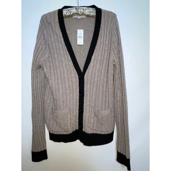NWT Ann Taylor LOFT Cardigan -‎ Size L - Wool/Cotton/Rayon/Rabbit Hair Blend - Picture 1 of 9